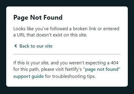 netlify 404 error