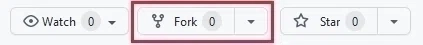 Fork Button on Top Right Side of the GitHub Repository Page